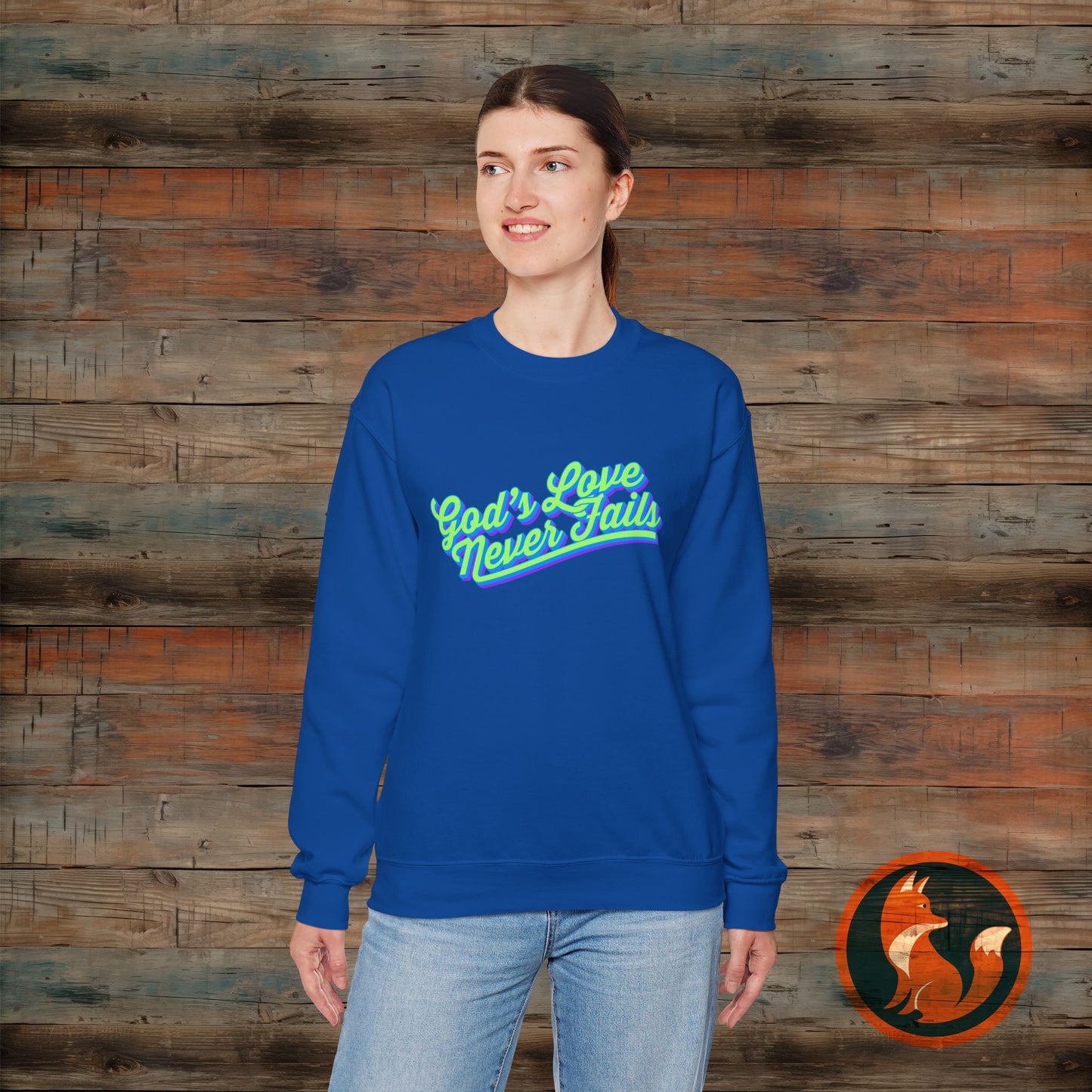 God's Love Never Fails Sweatshirt, Unisex Crewneck Sweater for Faith, Comfortable Gift for Christian Holidays, Inspirational Apparel