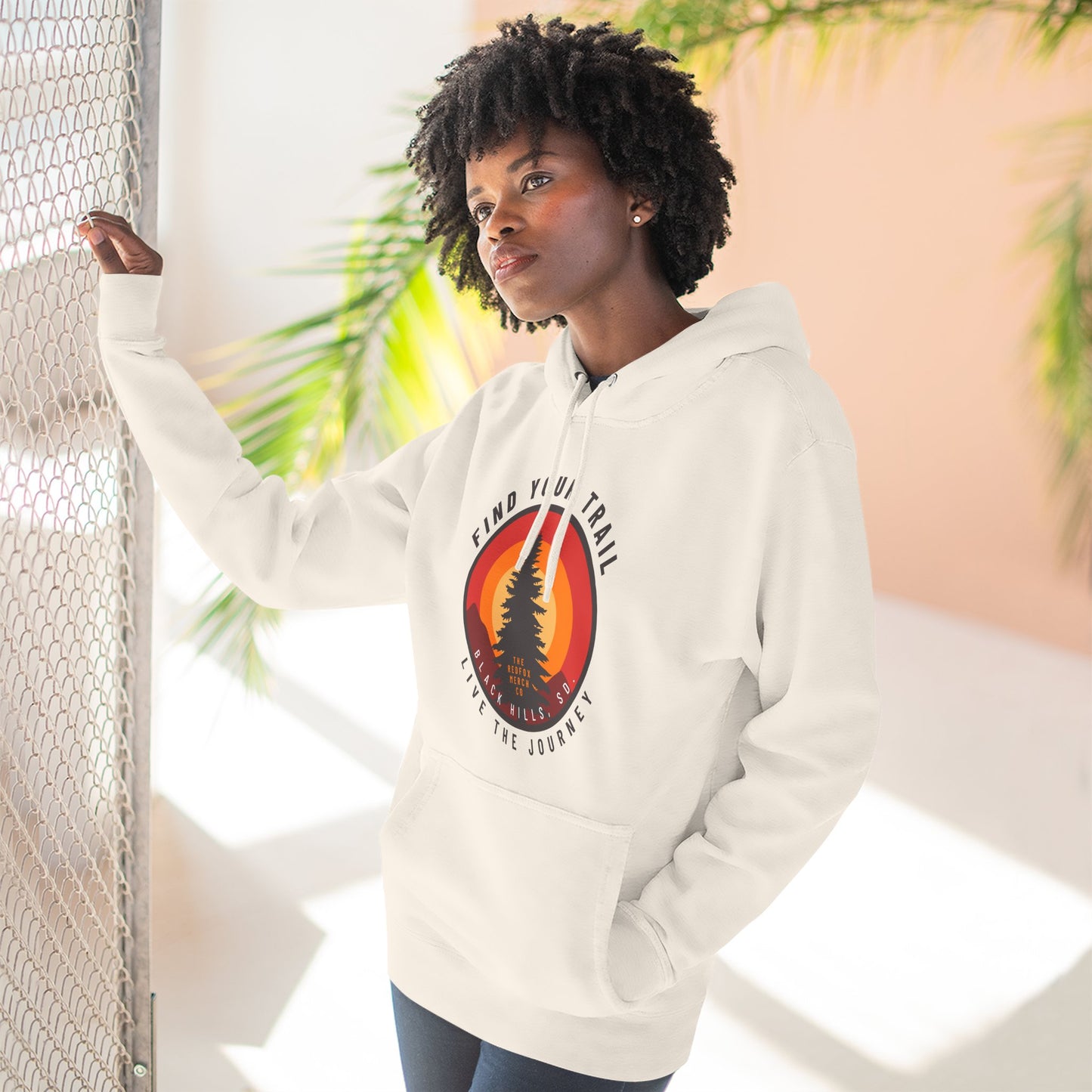Adventure-Inspired Fleece Hoodie with Retro Design, Cozy Layer for Nature Lovers, Perfect for Hiking, Camping, Travel, Gifts