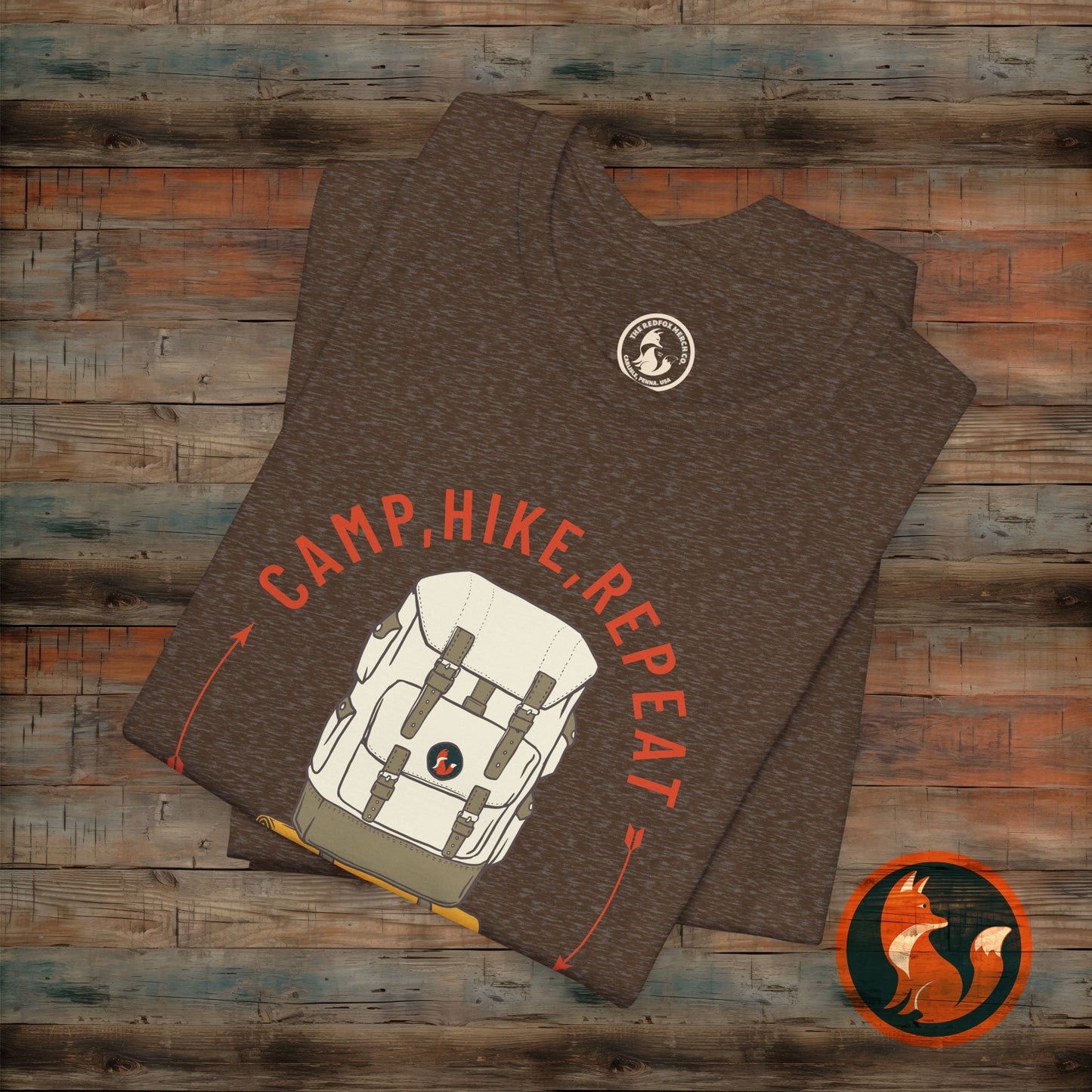 Outdoor Adventure Tee - Camp Hike Repeat, Unisex T-Shirt, Nature Lover Gift, Hiking Shirt, Summer Wardrobe Essential, Camping Apparel