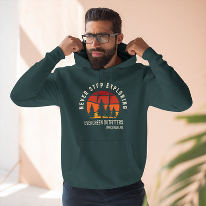 Explore More: Cozy Three-Panel Fleece Hoodie, Adventure Sweatshirt, Outdoor Gift, Travel Apparel, Nature Lovers Hoodie