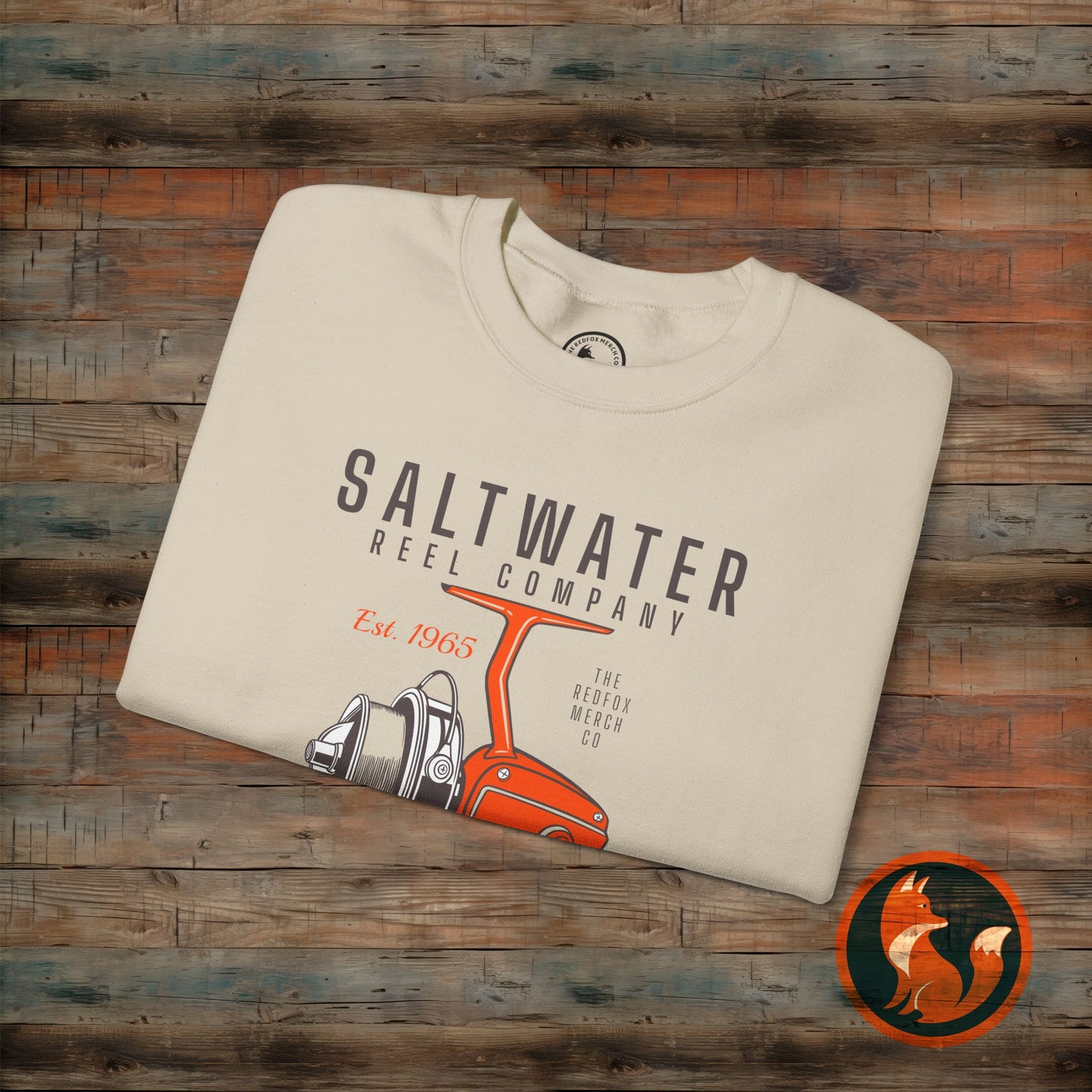 Saltwater Fishing Crewneck Sweatshirt, Unisex Casual Outerwear, Gift for Anglers, Cozy Fishing Apparel, Nautical Style