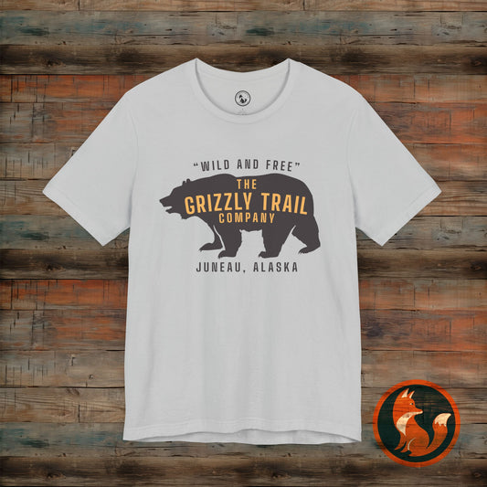 Wild and Free Grizzly Bear T-Shirt, Outdoor Apparel, Adventure Tee, Nature Lover Gift, Unisex Eco-Friendly Shirt