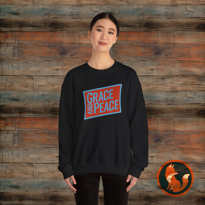 Unisex Crewneck Sweatshirt - Grace and Peace, Cozy Gift, Inspirational Apparel, Fall Fashion, Everyday Wear, Relaxed Style