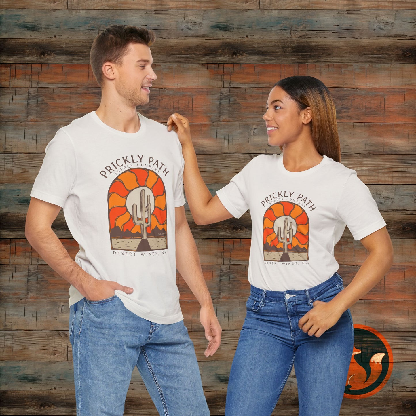 Desert Sunset T-Shirt, Prickly Path Tee, Unisex Graphic Shirt, Outdoor Adventure Apparel, Casual Summer Style