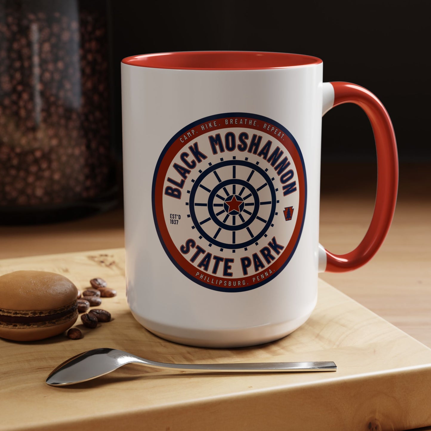 Accent Coffee Mug with Black Moshannion State Park Design - Perfect for Nature Lovers, Hiking Gifts, Outdoor Adventures, Unique Coffee [...]