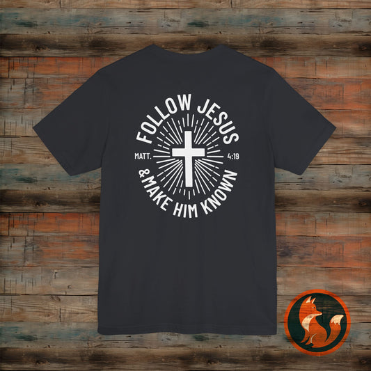 Faith-Inspired Unisex Tee - Follow Jesus Design, Christian Apparel, Inspirational Shirt, Gift for Believers, Religious Tee