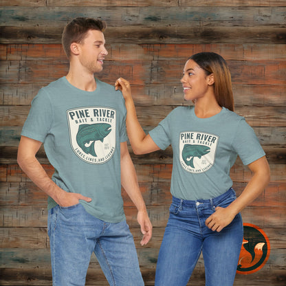 Pine River Fishing Tee - Perfect for Outdoors Enthusiasts, Great for Summer, Father's Day, Fishing Trips, or Just Casual Wear
