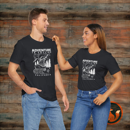 Adventure Is Calling Unisex Tee | Perfect for Outdoor Lovers, Camping, Hiking, Travel, Gifts