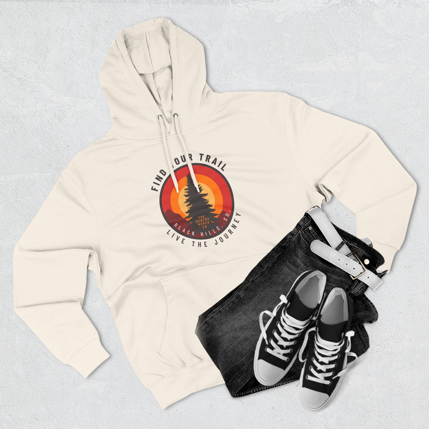Adventure-Inspired Fleece Hoodie with Retro Design, Cozy Layer for Nature Lovers, Perfect for Hiking, Camping, Travel, Gifts