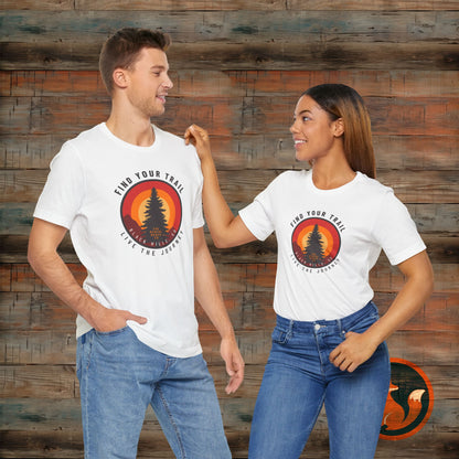 Unisex Adventure T-Shirt - Find Your Trail, Live the Journey, Outdoor Tee, Hiking Gift, Nature Lover Apparel