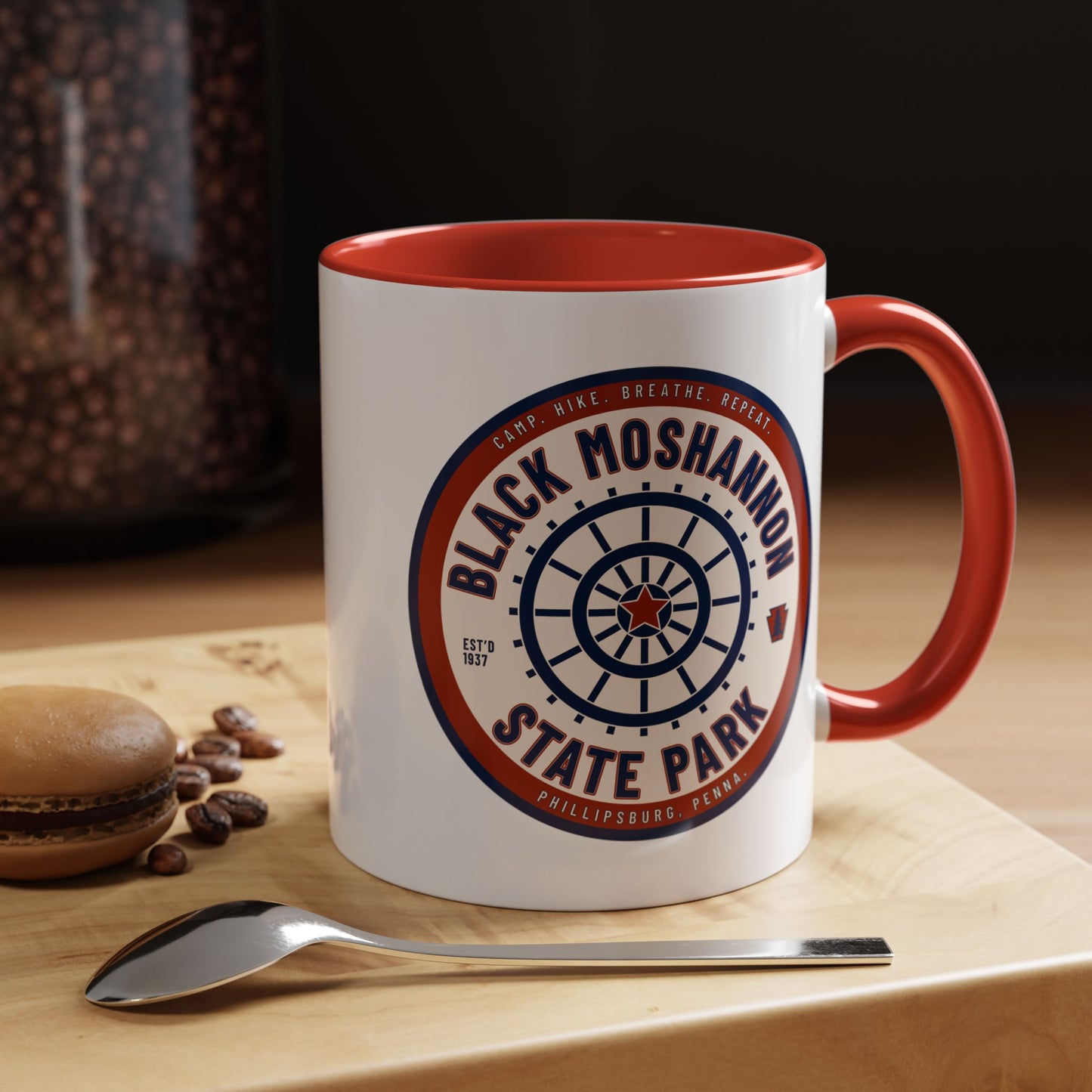 Accent Coffee Mug with Black Moshannion State Park Design - Perfect for Nature Lovers, Hiking Gifts, Outdoor Adventures, Unique Coffee [...]