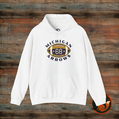 Michigan Arrows Football Hooded Sweatshirt, Unisex Hoodie, Sportswear, Athletic Gift, Casual Wear, Team Spirit Apparel
