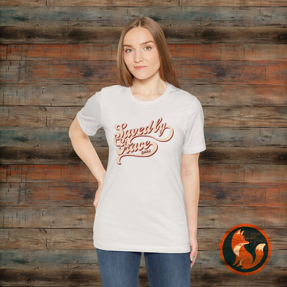Saved by Grace Unisex Tee, Casual Faith Shirt, Inspirational T-shirt, Christian Apparel, Gift for Believers