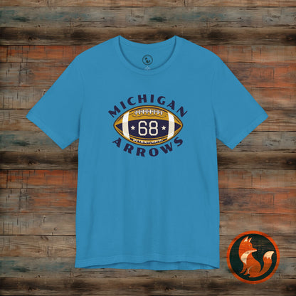 Vintage Michigan Arrows Football Tee, Unisex Classic Sports Shirt, Gift for Him, Casual Wear, Fall Game Day Shirt