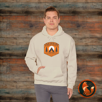 Creekside Retreat Unisex Hoodie, Camping Sweatshirt, Outdoor Adventure Apparel, Cozy Gift for Nature Lovers, Hiking Hooded Sweatshirt