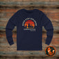 Unisex Jersey Long Sleeve Tee - "Never Stop Exploring" Adventure Shirt, Hiking Apparel, Travel Gift, Outdoor Clothing, Nature Lover Tee