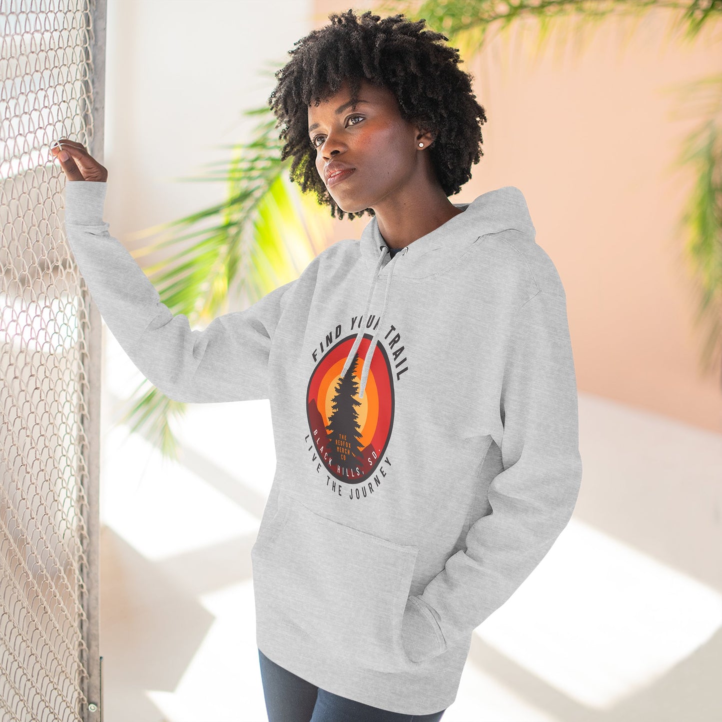 Adventure-Inspired Fleece Hoodie with Retro Design, Cozy Layer for Nature Lovers, Perfect for Hiking, Camping, Travel, Gifts