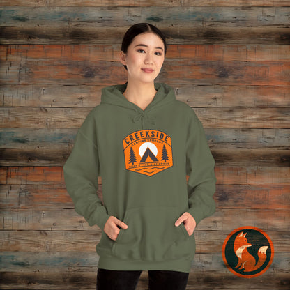 Creekside Retreat Unisex Hoodie, Camping Sweatshirt, Outdoor Adventure Apparel, Cozy Gift for Nature Lovers, Hiking Hooded Sweatshirt