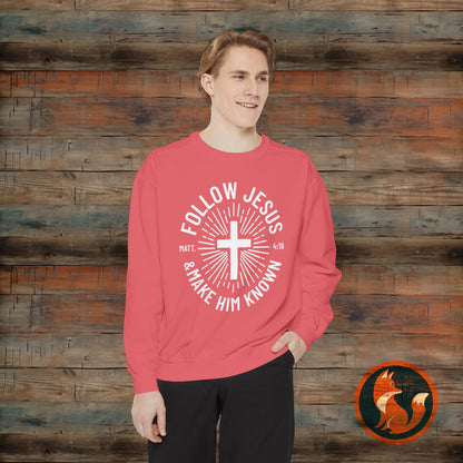 Faith-Inspired Sweatshirt: Follow Jesus & Make Him Known, Christian Gift, Inspirational Apparel, Unisex Fashion, Religious Sweatshirt