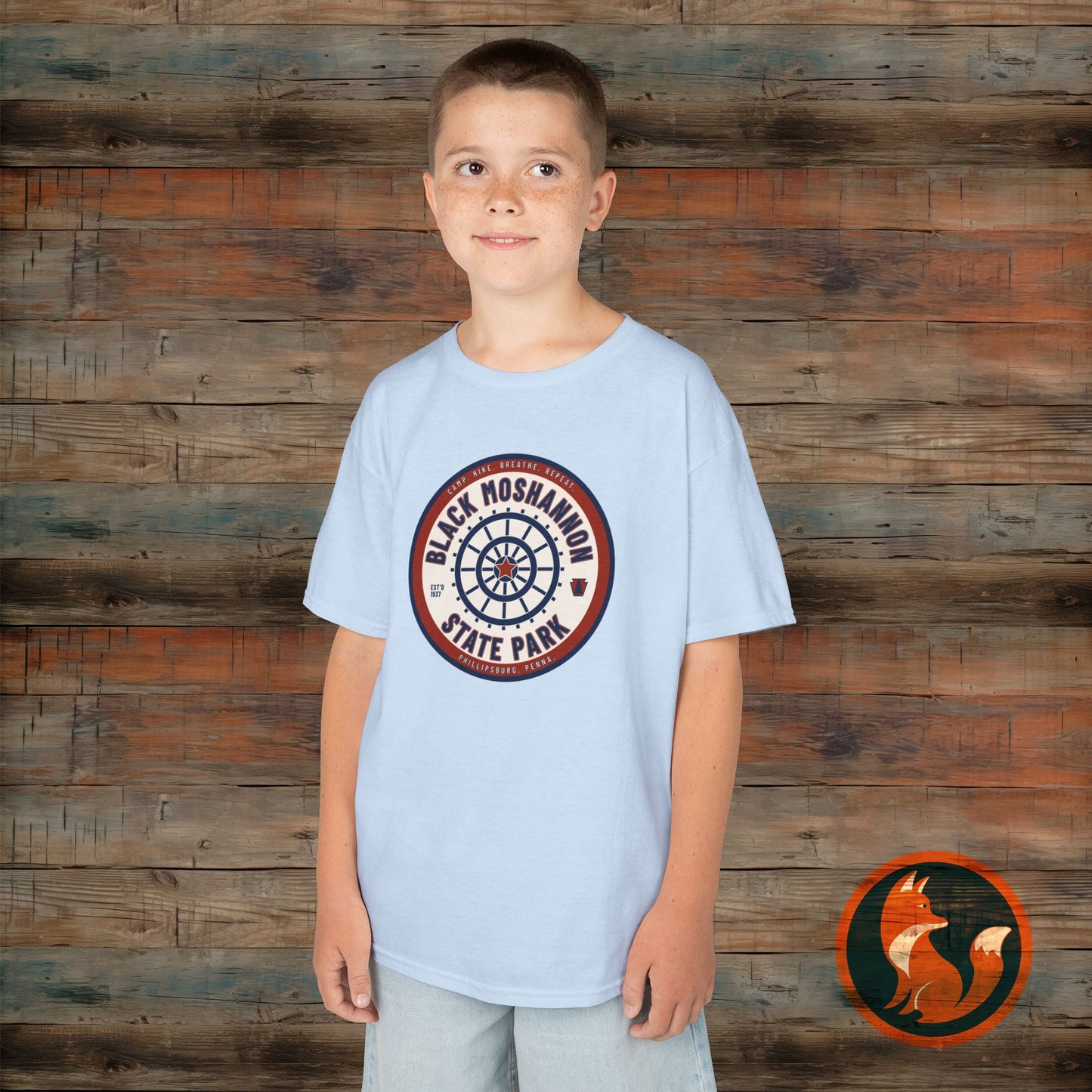 Black Moshannon State Park Kids Tee, Outdoor Adventure Kids Shirt, Nature Lover Gift, Campsite T-Shirt, Summer Family Trip Apparel, Youth Outdoor Clothing
