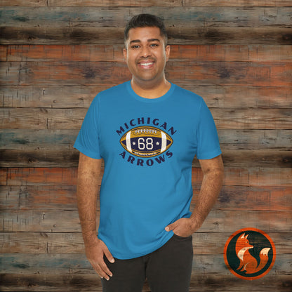 Vintage Michigan Arrows Football Tee, Unisex Classic Sports Shirt, Gift for Him, Casual Wear, Fall Game Day Shirt