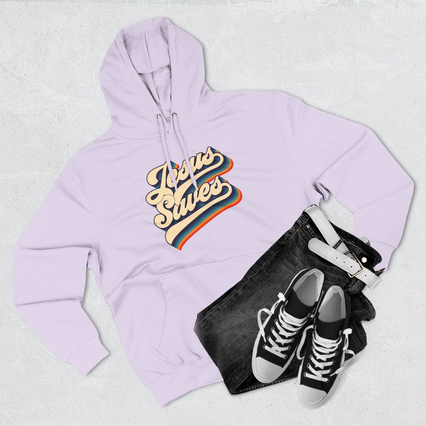 Vintage Jesus Saves Fleece Hoodie, Cozy Religious Sweatshirt, Faith-based Gift, Winter Wardrobe Essential, Perfect for Church Events