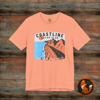 Coastline Motor Club Tee, Vintage Travel Shirt, Summer Vacation Apparel, Road Trip T-shirt, Adventure Gift Idea