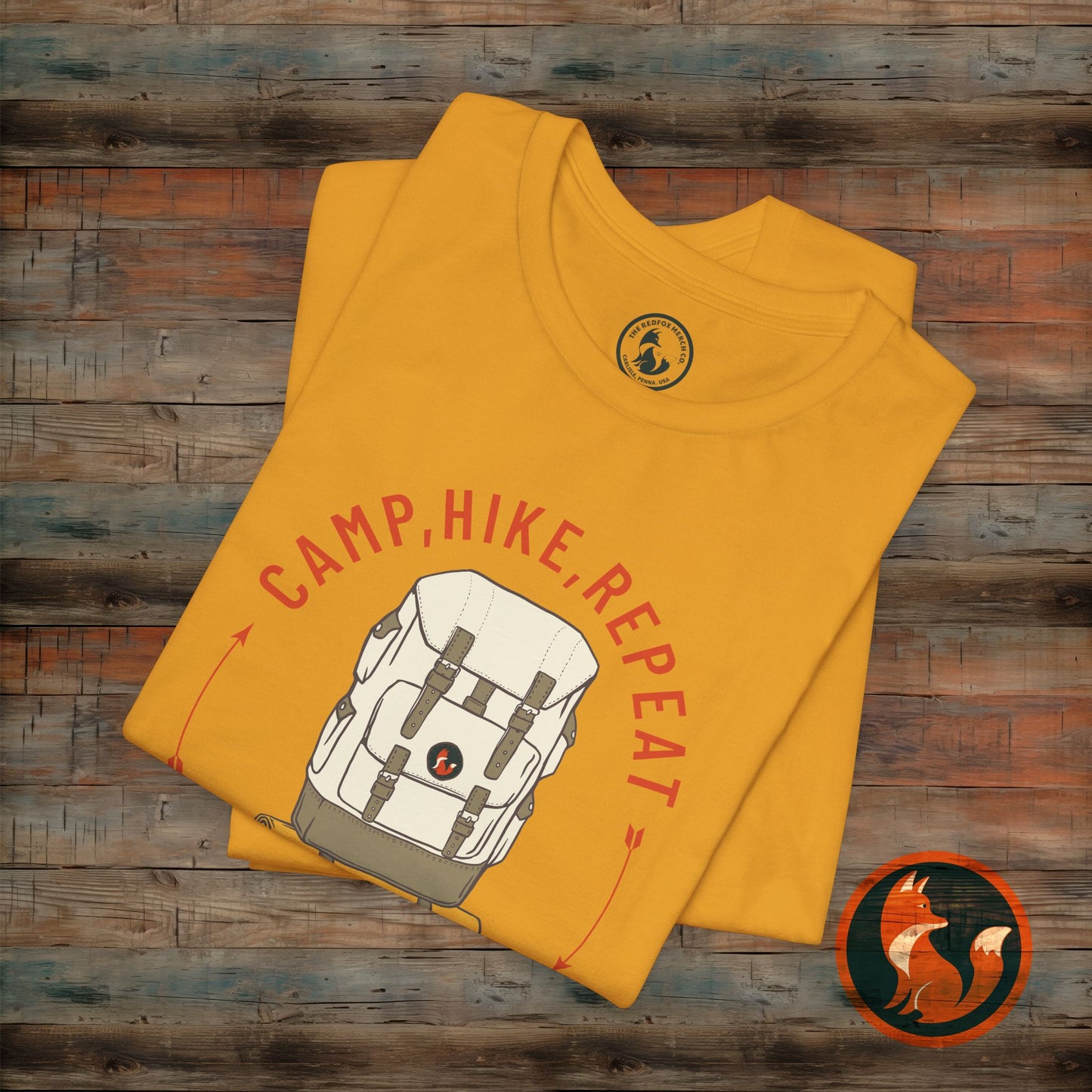 Outdoor Adventure Tee - Camp Hike Repeat, Unisex T-Shirt, Nature Lover Gift, Hiking Shirt, Summer Wardrobe Essential, Camping Apparel