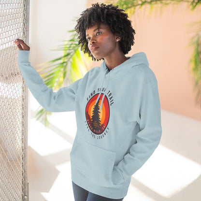Adventure-Inspired Fleece Hoodie with Retro Design, Cozy Layer for Nature Lovers, Perfect for Hiking, Camping, Travel, Gifts