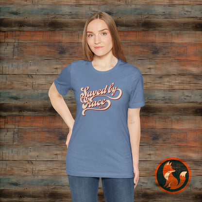 Saved by Grace Unisex Tee, Casual Faith Shirt, Inspirational T-shirt, Christian Apparel, Gift for Believers
