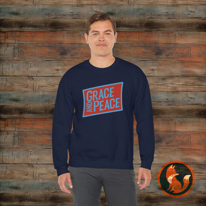 Unisex Crewneck Sweatshirt - Grace and Peace, Cozy Gift, Inspirational Apparel, Fall Fashion, Everyday Wear, Relaxed Style