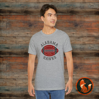 Alabama Hawks Football Tee - Unisex Jersey Short Sleeve, Game Day Shirt, Team Apparel, Sports Clothing, Casual Wear