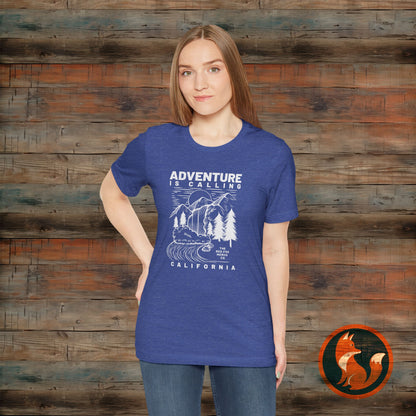 Adventure Is Calling Unisex Tee | Perfect for Outdoor Lovers, Camping, Hiking, Travel, Gifts