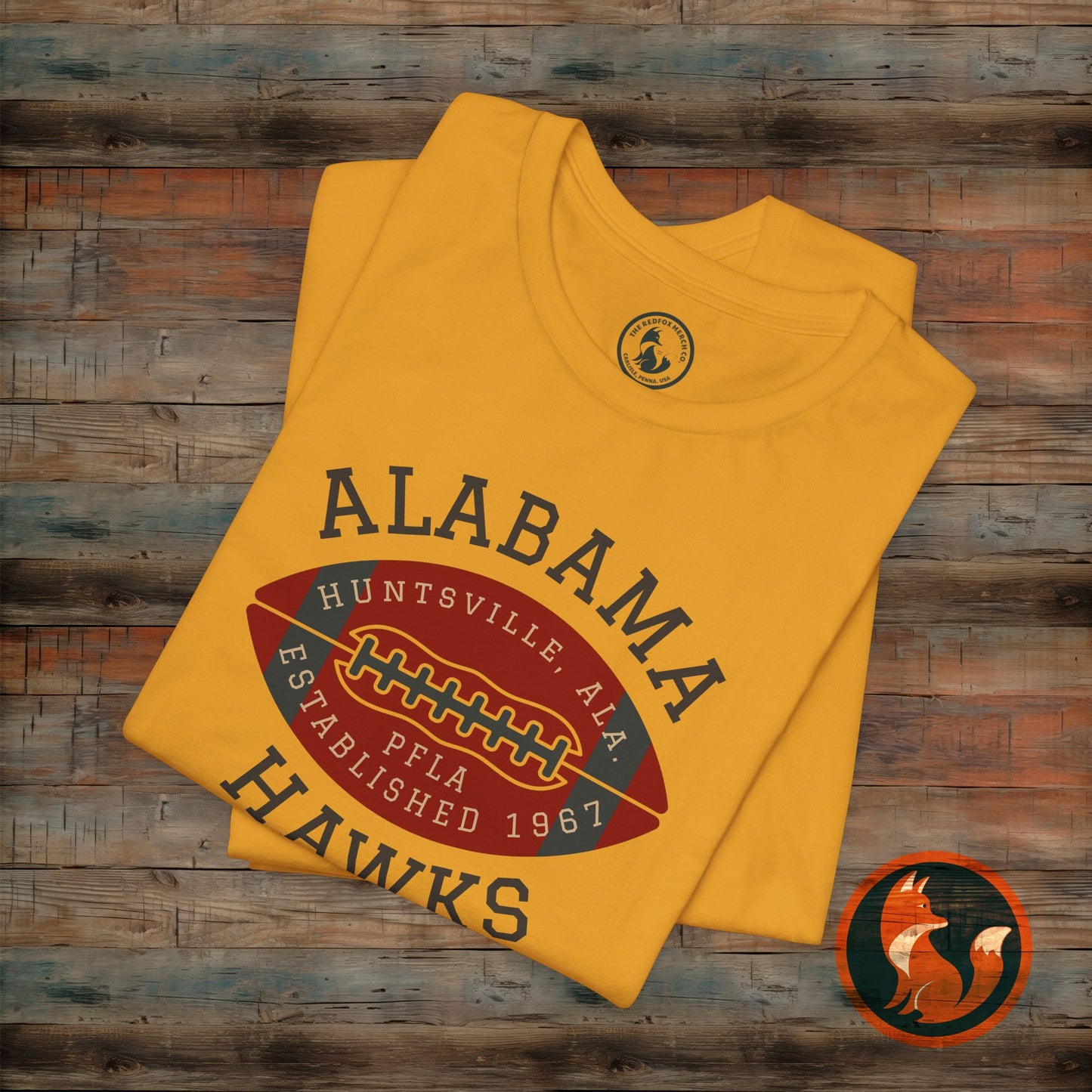 Alabama Hawks Football Tee - Unisex Jersey Short Sleeve, Game Day Shirt, Team Apparel, Sports Clothing, Casual Wear