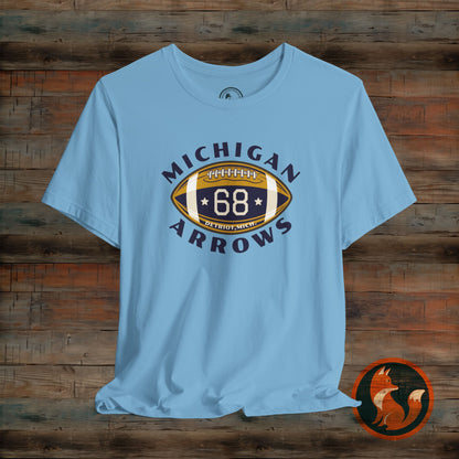 Vintage Michigan Arrows Football Tee, Unisex Classic Sports Shirt, Gift for Him, Casual Wear, Fall Game Day Shirt