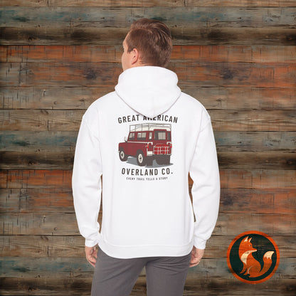 Great American Overland Hoodie - Adventure Sweater for Road Trips, Travel Gift, Outdoor Activities, Vintage Style, Camping Apparel