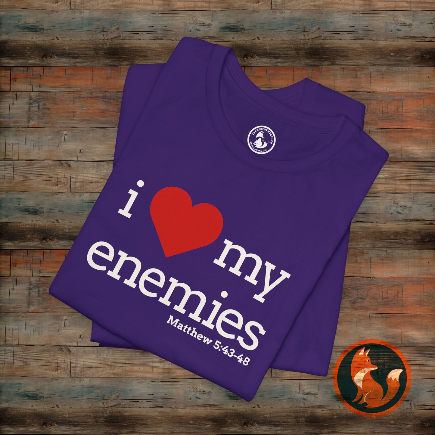 Unisex I Love My Enemies Tee, Inspirational Christian Shirt, Faith Apparel, Religious Gift, Everyday Casual Wear