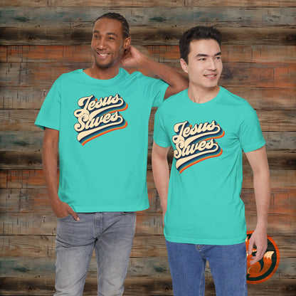 Stylish Jesus Saves Tee, Faith-Based Tee, Unisex Graphic Shirt, Everyday Comfort, Perfect Gift for Believers