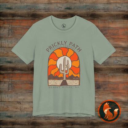 Desert Sunset T-Shirt, Prickly Path Tee, Unisex Graphic Shirt, Outdoor Adventure Apparel, Casual Summer Style