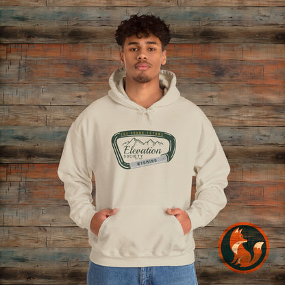 Elevation Society Hoodie, Cozy Unisex Sweatshirt for Outdoor Adventures, Perfect for Friends, Gift for Grads, Casual Wear, Travel