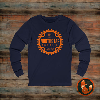 Unisex Jersey Long Sleeve Tee, Cozy Casual Top, Stylish Mountain Biking Apparel, Gift for Mountain Bikers, Outdoor Adventure Shirt