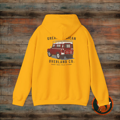 Great American Overland Hoodie - Adventure Sweater for Road Trips, Travel Gift, Outdoor Activities, Vintage Style, Camping Apparel