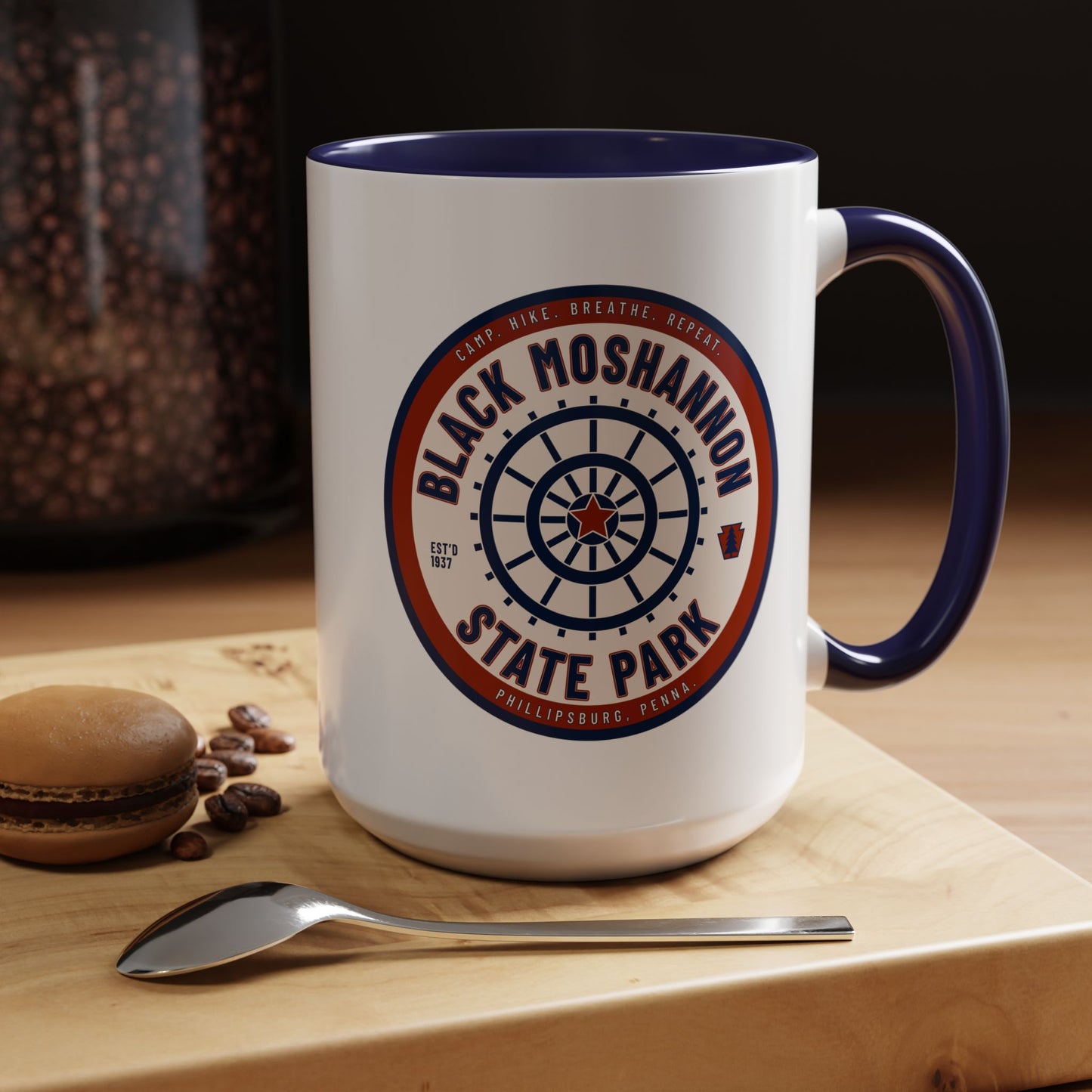 Accent Coffee Mug with Black Moshannion State Park Design - Perfect for Nature Lovers, Hiking Gifts, Outdoor Adventures, Unique Coffee [...]