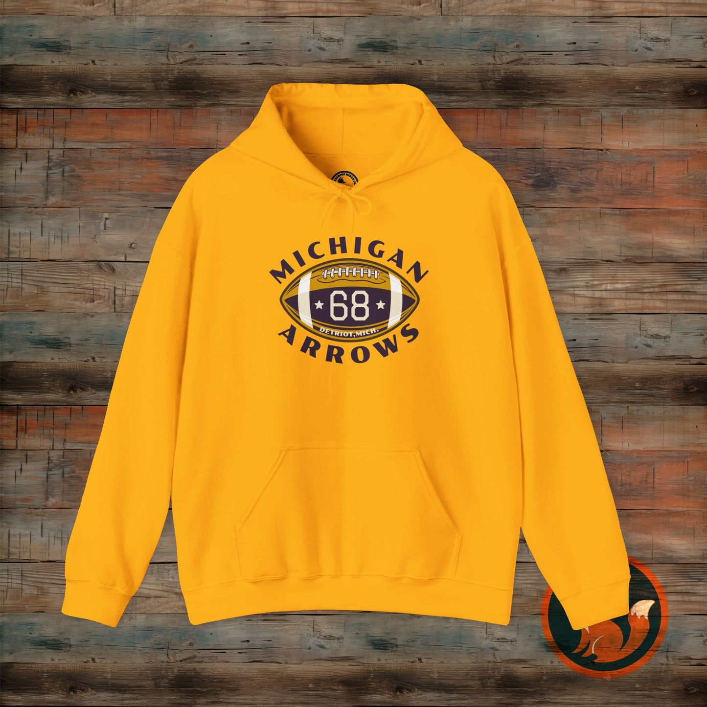 Michigan Arrows Football Hooded Sweatshirt, Unisex Hoodie, Sportswear, Athletic Gift, Casual Wear, Team Spirit Apparel