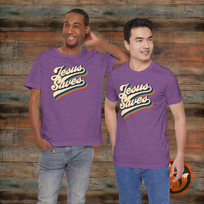 Stylish Jesus Saves Tee, Faith-Based Tee, Unisex Graphic Shirt, Everyday Comfort, Perfect Gift for Believers