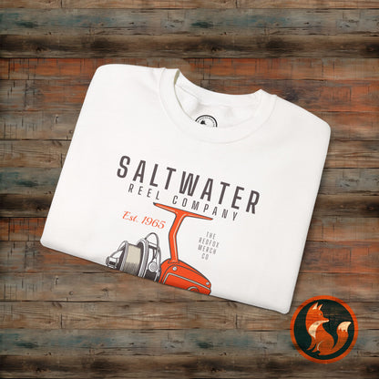 Saltwater Fishing Crewneck Sweatshirt, Unisex Casual Outerwear, Gift for Anglers, Cozy Fishing Apparel, Nautical Style