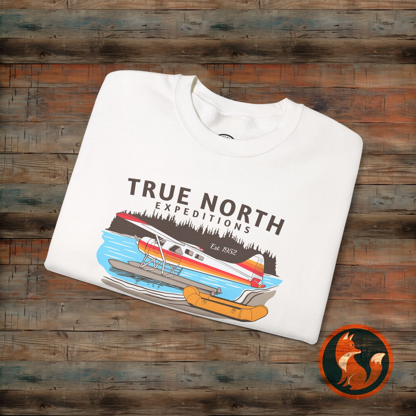 True North Adventure Crewneck Sweatshirt, Cozy Sweatshirt, Nature Lover Gift, Outdoor Apparel, Camping Sweater, Unisex Sweatshirt