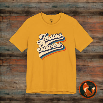 Stylish Jesus Saves Tee, Faith-Based Tee, Unisex Graphic Shirt, Everyday Comfort, Perfect Gift for Believers