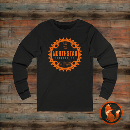 Unisex Jersey Long Sleeve Tee, Cozy Casual Top, Stylish Mountain Biking Apparel, Gift for Mountain Bikers, Outdoor Adventure Shirt