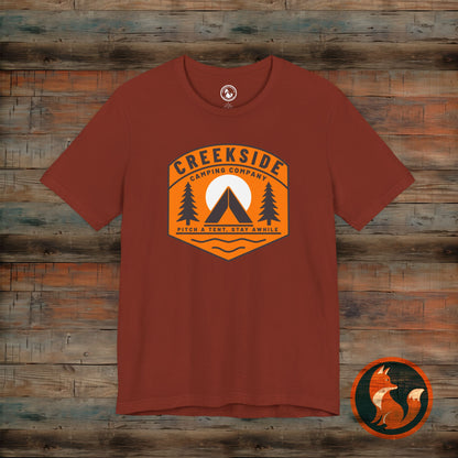 Creekside Camping Unisex Tee - Adventure Vibes, Outdoor Excursions, Nature Lover Gift, Summer Campwear, Hiking Apparel, Travel Shirt
